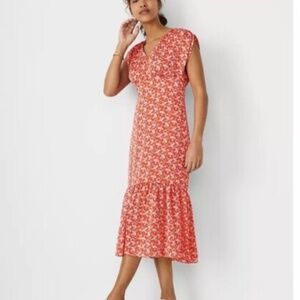 Ann Taylor Paisley Floral MIDI Dress